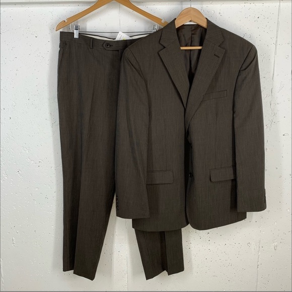 Murano Collezione Size 44R Jacket size 38 Pants Brown Worsted Wool Suit NEW - Picture 1 of 7